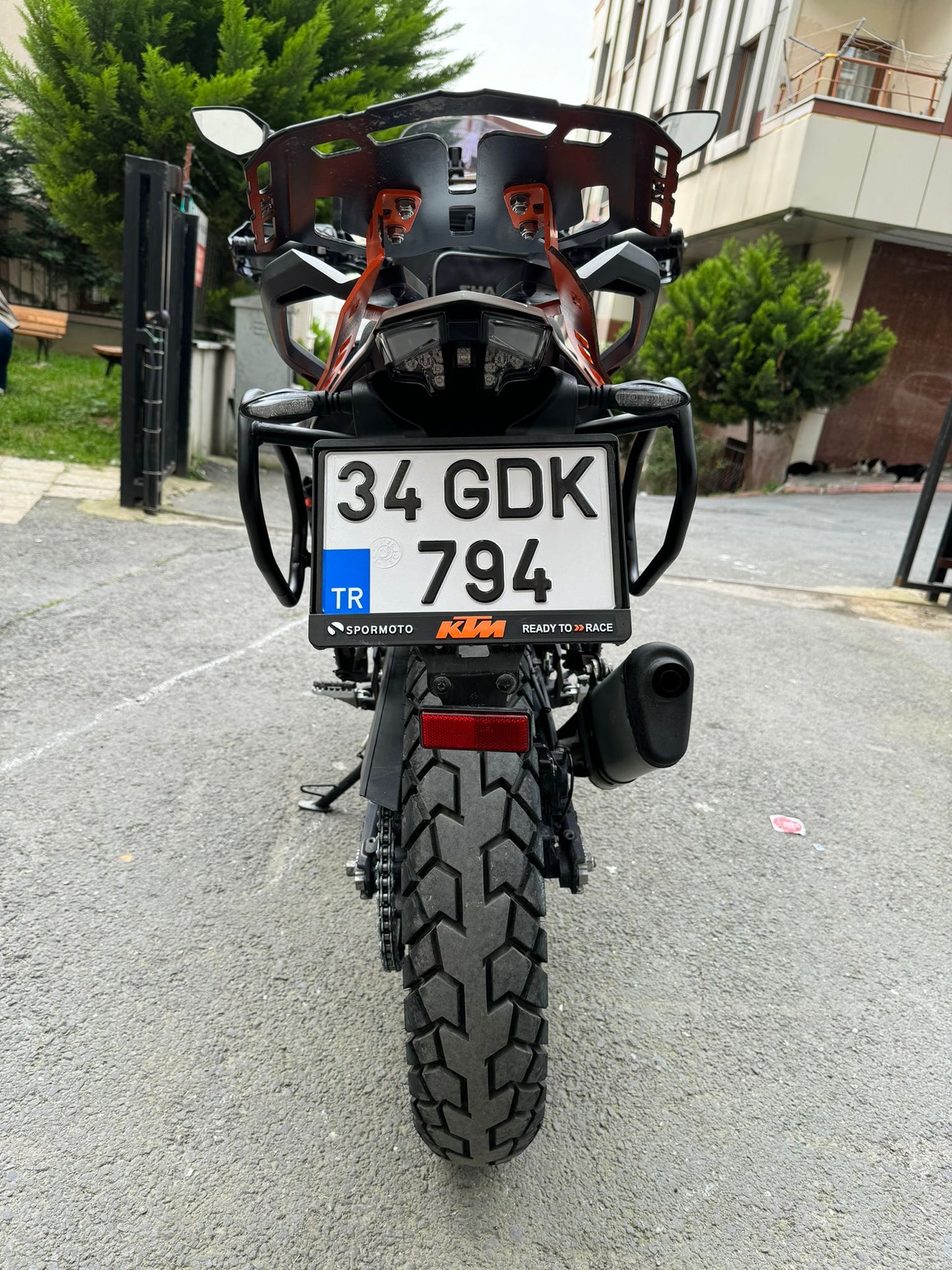 ETZ MOTO KTM 250 / 390 Adventure 2020-2024 Uyumlu Yan Çanta Demiri Turuncu / Siyah